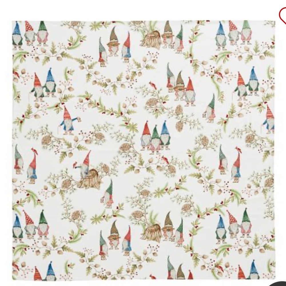 Forest Gnome Embroidered Cotton/Linen Table Throw - Picture 3 of 5